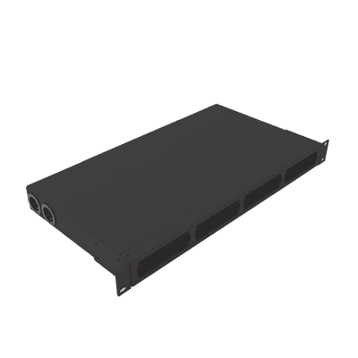 Distribuidor de Fibra Óptica Vacío 19 Pulgadas, Acepta 4 Placas Acopladoras de Linkedpro, Hasta 24 Fibras, 1UR, Incluye Charola de Empalme