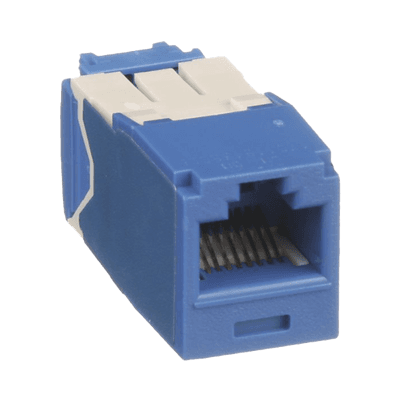 Conector Jack RJ45 Estilo TG, Mini-Com, Categoría 6A, de 8 Posiciones y 8 Cables, Color Azul