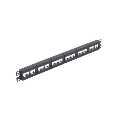 Panel de Parcheo Modular Mini-Com (Sin Conectores), Plano, Sin Blindaje, de 24 Puertos, 1UR
