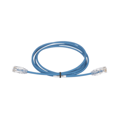 Cable de Parcheo TX6, UTP Cat6, Diámetro Reducido (28AWG), Color Azul, 0.91 metros (3 pies)