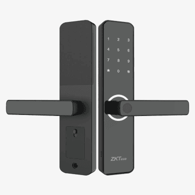 Cerradura Inteligente ML100 con Huella Digital y Wi-Fi / Mortise Europeo DIN / Sensor Capacitivo / Control Remoto vía App / Compatible con ZSmart / Código Aleatorio / Puerto de Carga de Emergencia Micro-USB