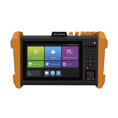 Tester Profesional Multifunción | Pantalla Táctil 7" | Láser Integrado | Cámara Integrada | Prueba IP/HD Coaxial | 4K/8K | H.265/H.265 | ONVIF | WiFi | Analizador de Cable | Medidor de Potencia Óptica y Red | TDR |