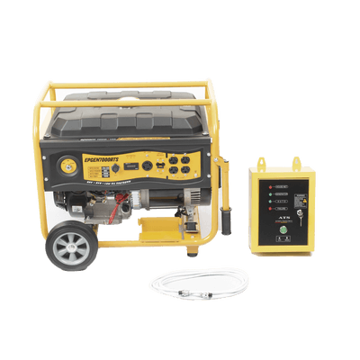 Generador a Gasolina / Planta de Emergencia con Encendido Automático, 6.5KW, 220Vac 2 Fases, Jaula con Ruedas para Fácil Traslado