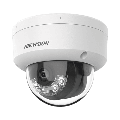 Domo IP 4 Megapixel / Lente 2.8 mm / Dual Light (30 mts IR + 30 mts Luz Blanca) / Micrófono Integrado / Antivandálico IK08 / ACUSENSE Lite / Exterior IP67 / H.265 / PoE / ONVIF / Micro SD