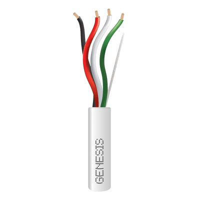 Bobina de 152 Metros (500 Pies) / Cable de Cobre / 4 x 18 AWG / Riser / Color Blanco / Para Aplicaciones de Alarmas de Intrusión/Control de Acceso/ Automatización / Interfonos y Tv Porteros