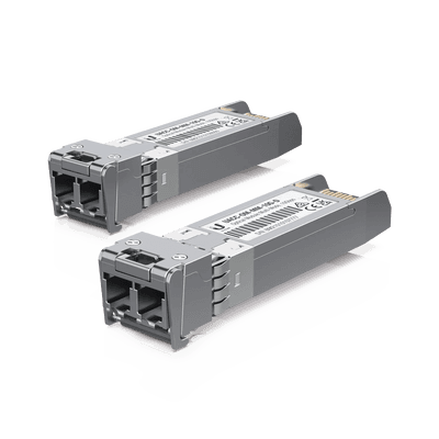 UFiber Módulo SFP+ 10G, transceptor MiniGibic MultiModo 10 Gbps, distancia 300m, conectores LC, paquete de 2 piezas