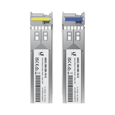UFiber Módulo SFP, transceptor MiniGibic MonoModo 1.25 Gbps, distancia 3km, Simplex, un conector LC, incluye 2 tranceptores