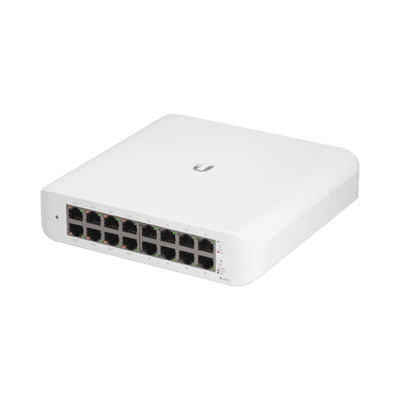 Switch UniFi Lite Administrable PoE de 16 Puertos 10/100/1000 Mbps (8 puertos 802.3af/at), 45 W